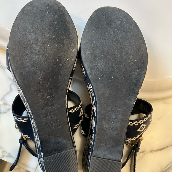 Tory Burch Reena Platform Aztec Wedge Sandals Size 8.5 - Picture 9 of 13